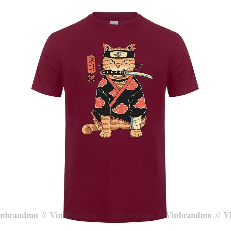 2025 Newest Design Catana Kawaii Harajuku T Shirt Unisex Ninja Cat Tshirt Samurai Cat Anime Tshirt Japanese Kaiju Sushi Cat Tshirt