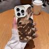 Cute Sika Deer Pattern Lychee Texture Phone Case For iPhone 11 12 13 14 15 16 17 Pro Max 14 15 Plus 17 Air Silicone Soft Cover