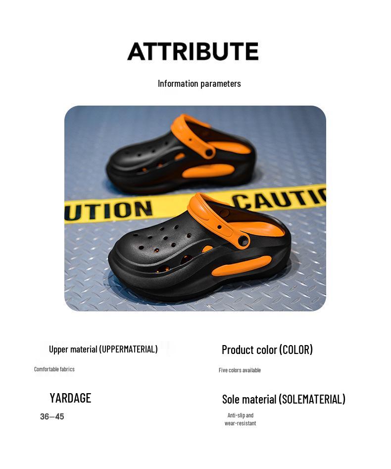 Summer Trendy EVA Squishy Hole Shoes: Soft, Non-Slip, Breathable, Two-Way Wear Beach Shoes for Couples