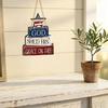 Wooden Independence Day Sign Hanging Decor, Vintage American Flag Patriotic Wall Plaque with God Bless America for 4th of July Party, Farmhouse