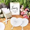 Round Folding Fan Heart Shaped Accordion Paper Fans Hand Crafts Blank Fan  For Birthday Wedding