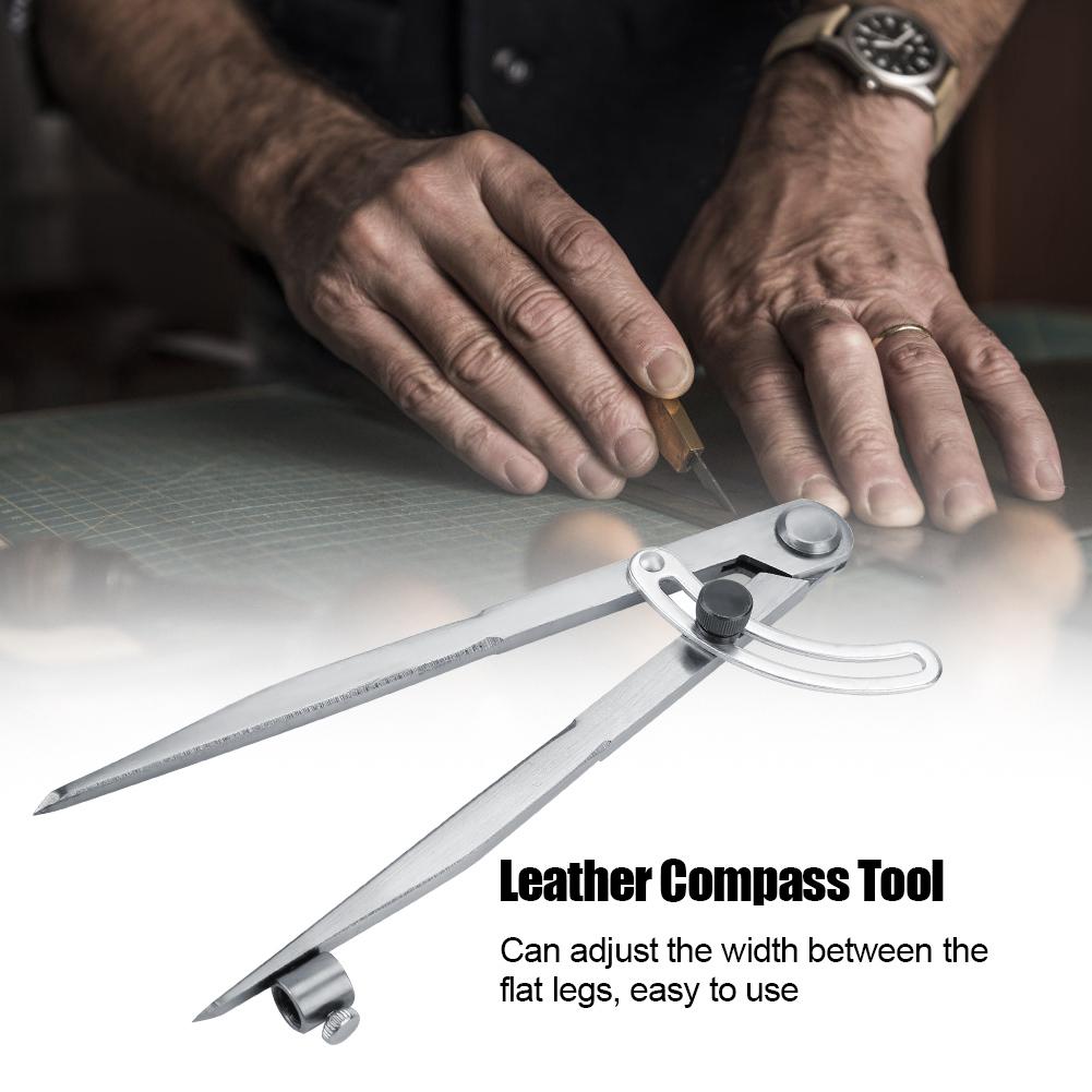 200mm Wing Leather Divider Rotating Tool Spacing Compasses Edge Area