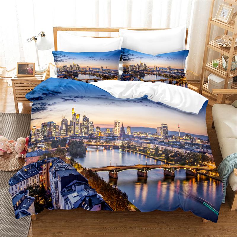City Night Scene Bedding Set Duvet Cover Set 3d Bedding Digital Printing Bed Linen King Queen Size Bedding Set Fashion Design