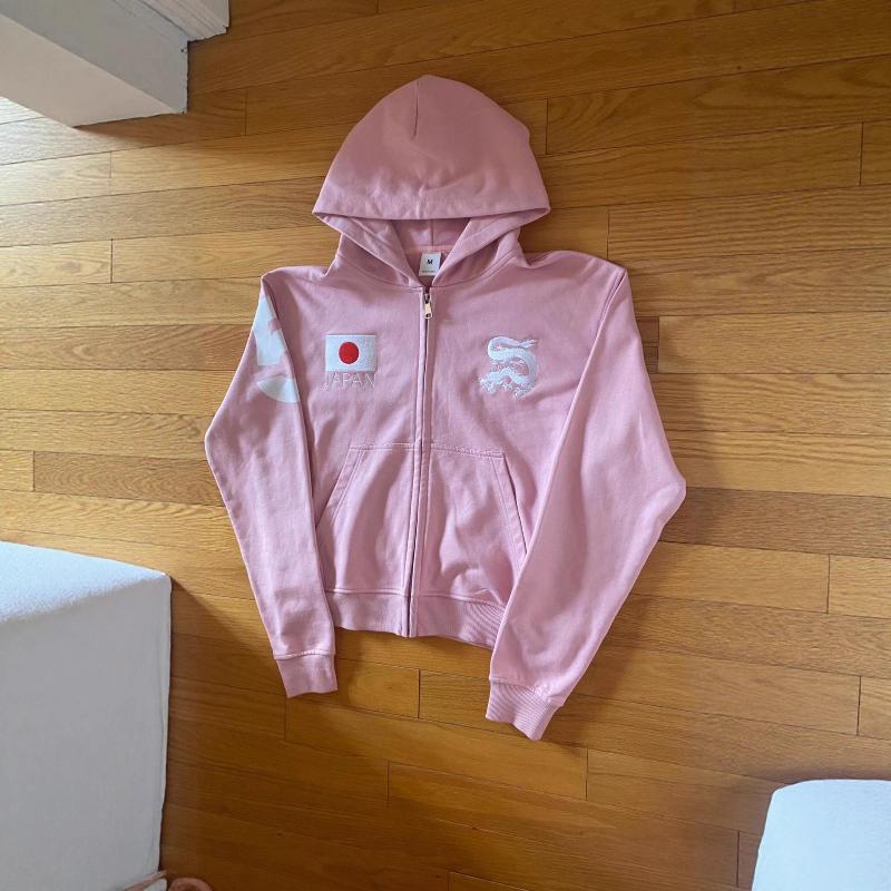 

Европейская и американская y2k персонализированная вышитая ретро уличная толстовка с длинным рукавом M розовый