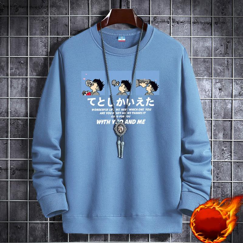 Modischer Herren-Sweatshirt mit Rundhalsausschnitt, schöner Druck, verdickendes warmes Sweatshirt