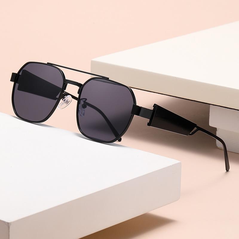 2025 High-End European & American Fashion UV-Protective Geometric Metal Sunglasses