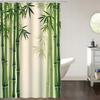 Bamboo Forest Shower Curtain Japanese Green Plant Leaf Forest Asian Zen Spa Relaxing Rustic Wild Nature Plant Spring Scenic Bath