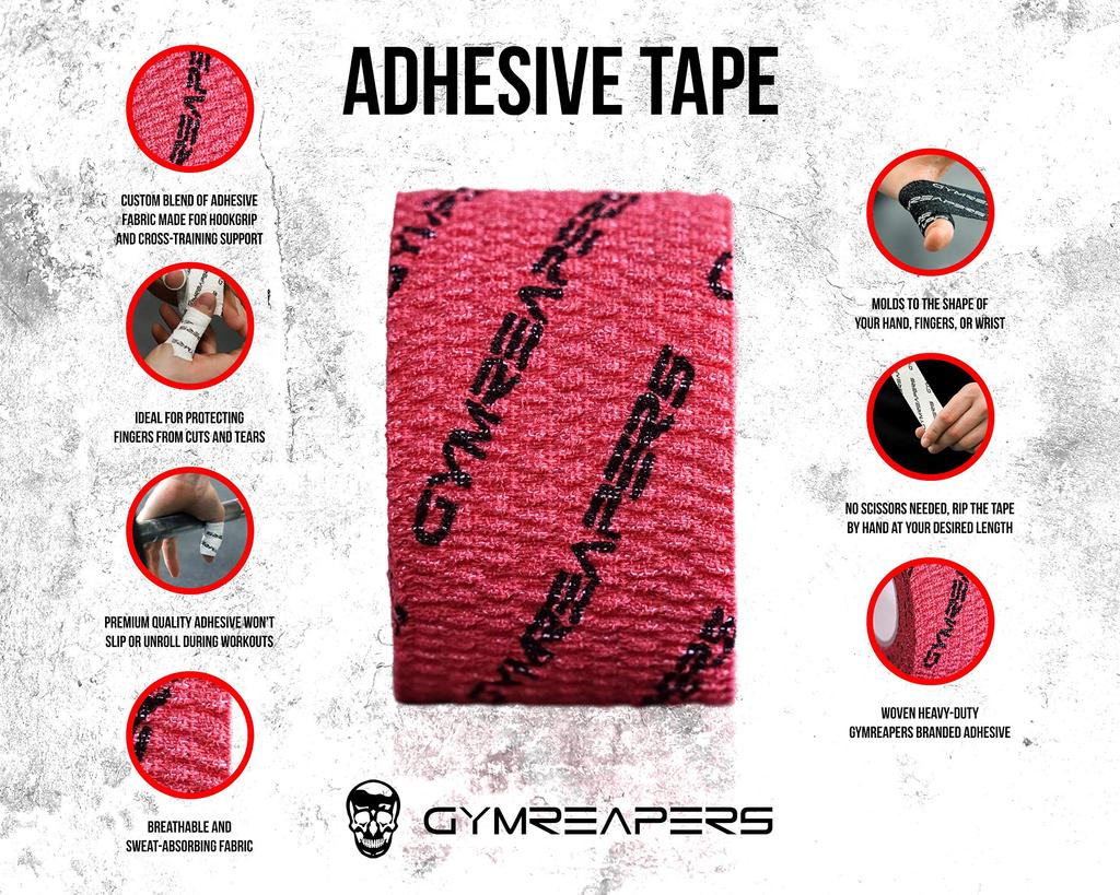 Gymreapers Weightlifting Adhesive Thumb Elastic Athletic Tape for Grip Olympic Cross Hook 3 Red Tape, & Protection, Lifting, Training, Powerlifting,