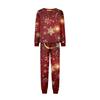 Christmas Printed Family Matching Long Sleeve Neck Loungewear Set for Parents and Kids