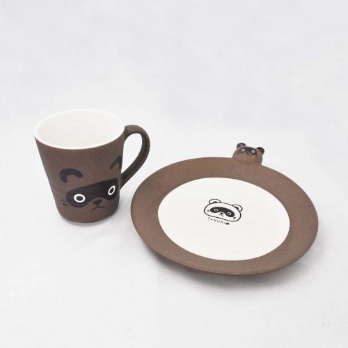 Skater Die Cut Medium Plate 18cm Ceramic Dish Plate Tableware Ceramic Cute TANUKI Tanuki Animal Pattern Ceramic Cute Cute CHPL18D-A