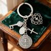 Beautiful Heart Design Crucifix Keychain For Everyday Carry Handmade Keyring Accessories For Keys Or Bags