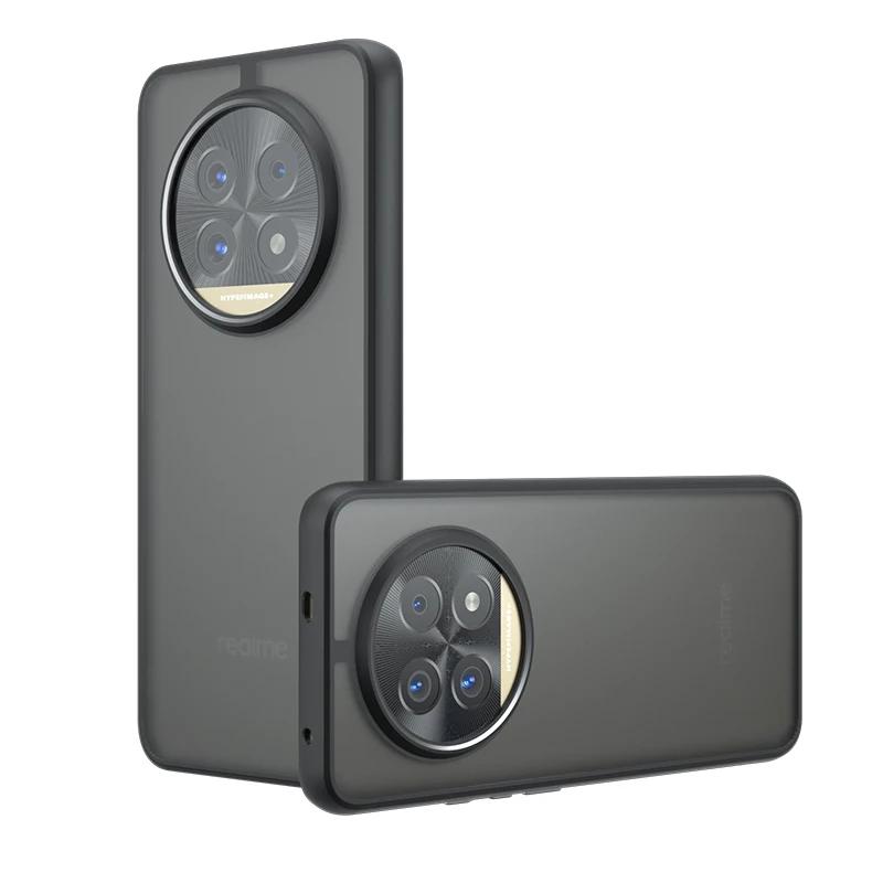 

Чехол для Oppo Realme 13 Pro Plus 13pro Luxury Armor Matte Clear PC + силиконовый чехол для телефона Realme13 4G 13 Pro+ Акриловый тонкий противоударный бампер Realme 13 Pro чёрный