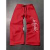 Men's Multifunctional Solid Color Drawstring Loose Casual Sports Pants, Classic Letter Pattern Print, Men's Casual Wide Leg Pants