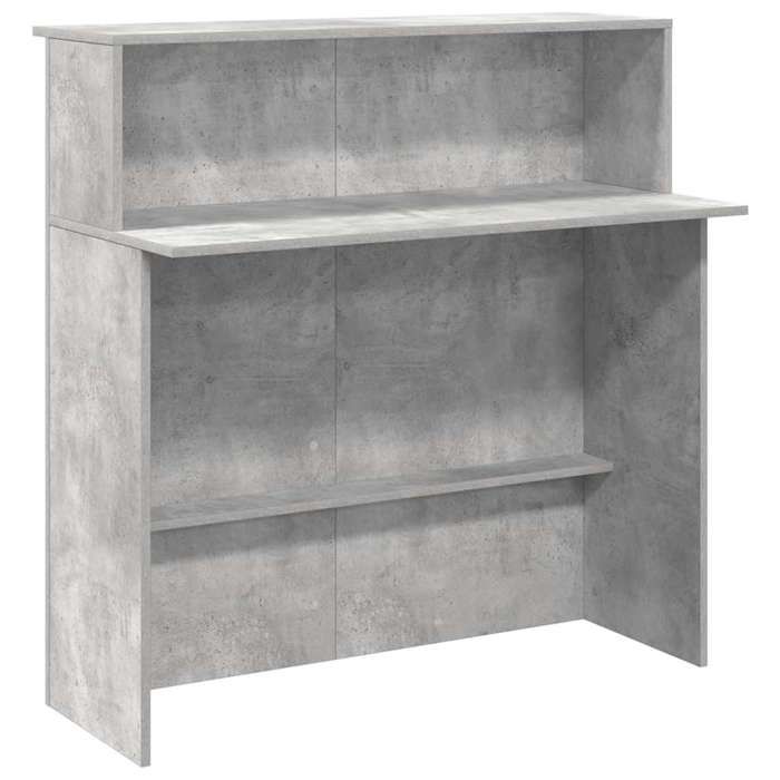 VidaXL Bureau de réception gris béton 100x50x103,5cm bois d'ingénierie, comptoir de réception, réception de salon, comptoir 859027