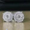 Huitan Modern Women's Stud Earrings Simple Stylish Design Wedding Engagement Fashion Accessories Fancy Gift Brilliant CZ Jewelry