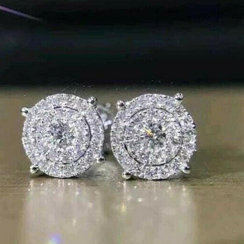 Huitan Modern Women's Stud Earrings Simple Stylish Design Wedding Engagement Fashion Accessories Fancy Gift Brilliant CZ Jewelry