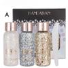Lace Eye Shadow Gel Pouch Set (3 Pieces) Mermaid Sparkle Body Lotion Liquid Eye Shadow Set