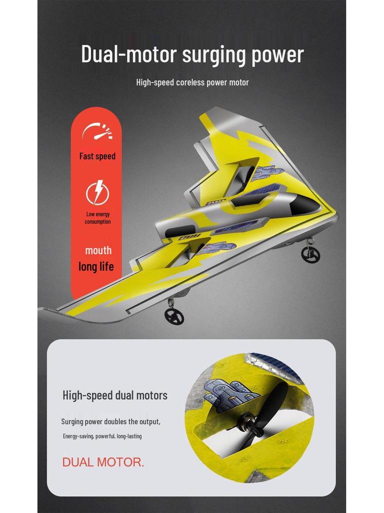 LED Foam Remote-Control Airplane - Crash-Resistant Fixed-Wing Glider Toy