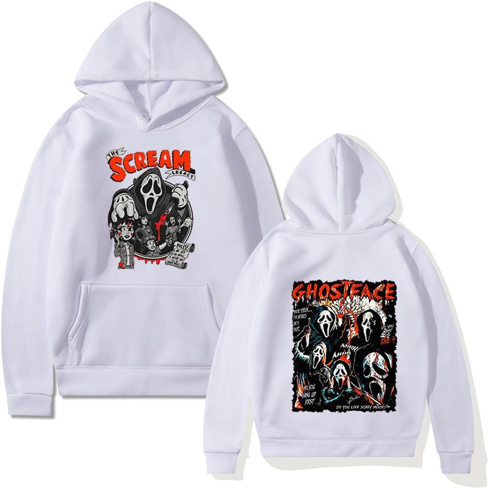 2026 Screams, Surrounding Cartoon Printed Sweater Autumn and Winter Casual Versatile Men's and Women's Long-sleeved Hoodie