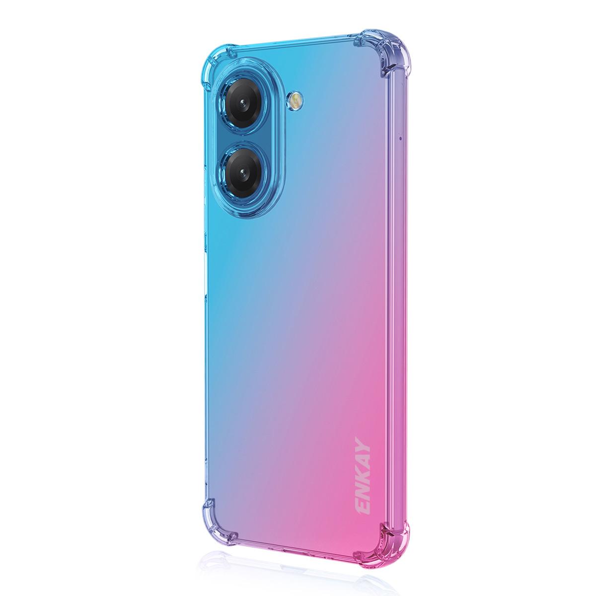 

Для Xiaomi Redmi A5 4G (171.7*77.8*8.3мм) Чохол з ТПУ ENKAY Потовщений Чотирикутовий Протиударний Чохол для Телефону Blue/Pink