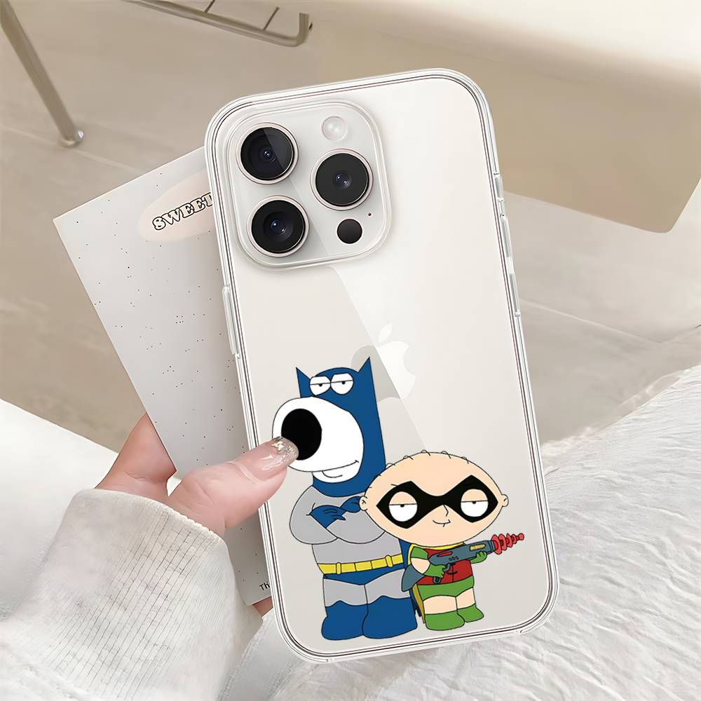 Family-G-Guys Phone Case For Iphone17 16 15 11 13 14 Pro Max 7 8 Plus X Xr Xs Max Se2020 12mini Transparent Cov