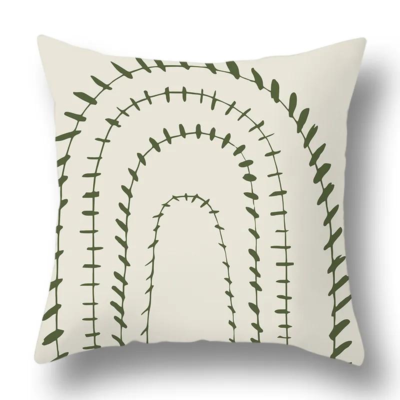 Green Plant Sofa Cushions Comfortable Pillow Office Cushion Cover Living Room Home Decor Modern Print Pillowcase