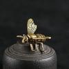 Massive Messing-Insekten-Honigbienen-Figuren, Miniaturen, Teehaustier, lustiger Käfer, Bastelsammlung, kleine Desktop-Ornamente, Heimdekorationen
