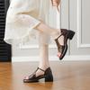 Spot!~~ Retro thick high-heeled open-toed sandals women's summer 2025 new small outer wear with skirt cool slippers