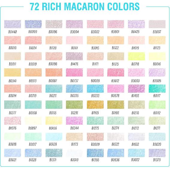 LBW 72 Macaron Pastel Colored Pencils Set Soft Core Macaron Colors for Adults Coloring Books Kids Beginners Blending Shading Sketching