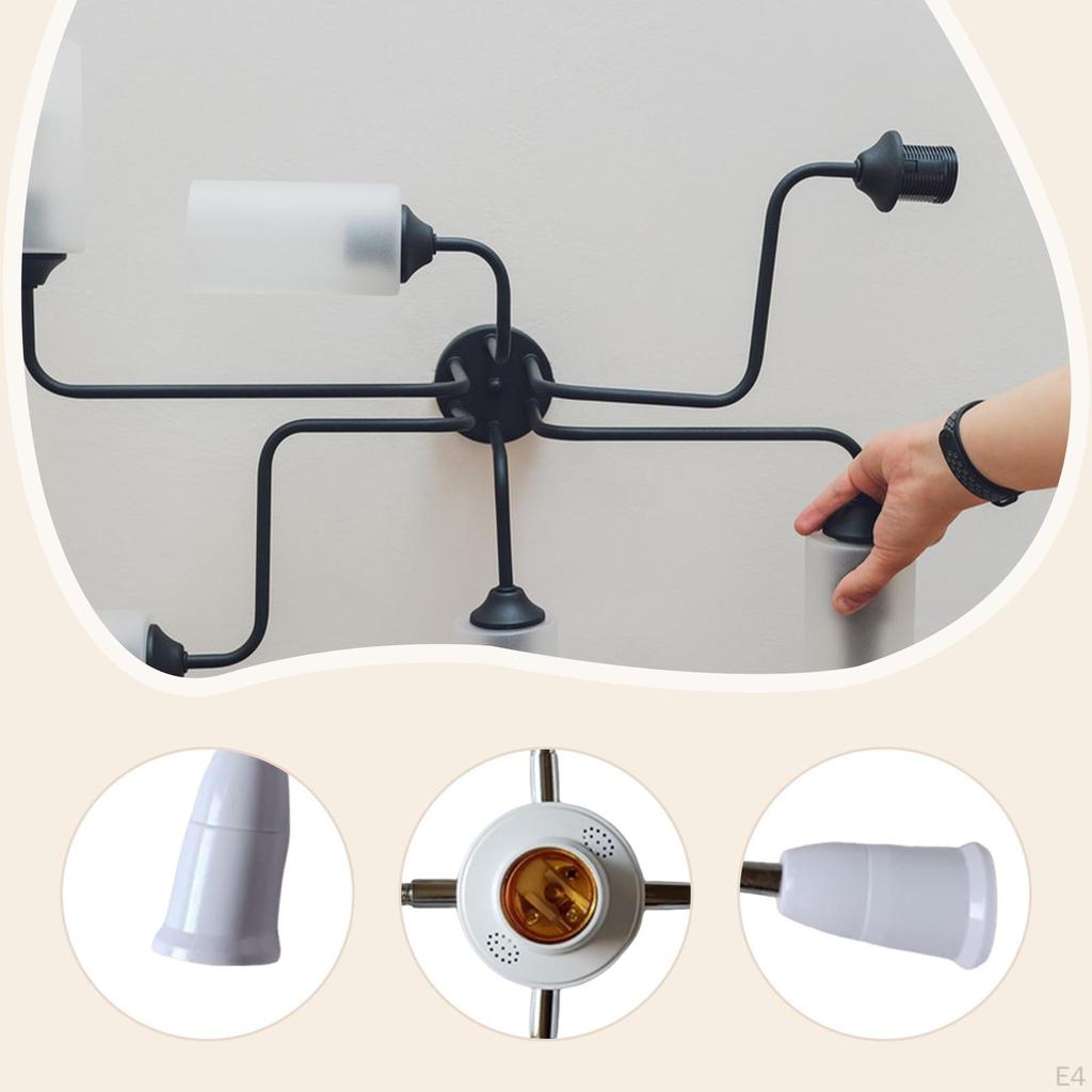 E27 Light Holder Splitter Adapter Degree Rotatable Replacement Portable for Exhibitions Bulb Lamp