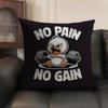 Gym Fitness Bodybuilding Cushion Cover Natural Linen Organic Fabric Double-Sided Printing Sofa Home Decor Gift Pillow Case