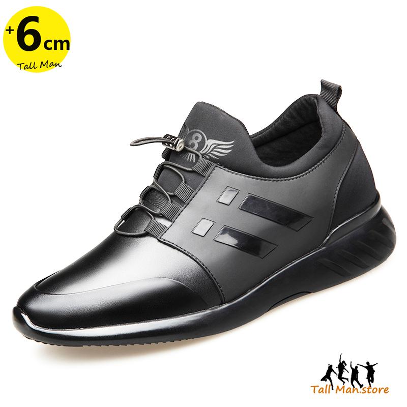 Sneakers Men Sports Elevator Shoes Height Increase Insole 6Cm Man Daily Life Leisure Fashion Casual Warm Winter Black