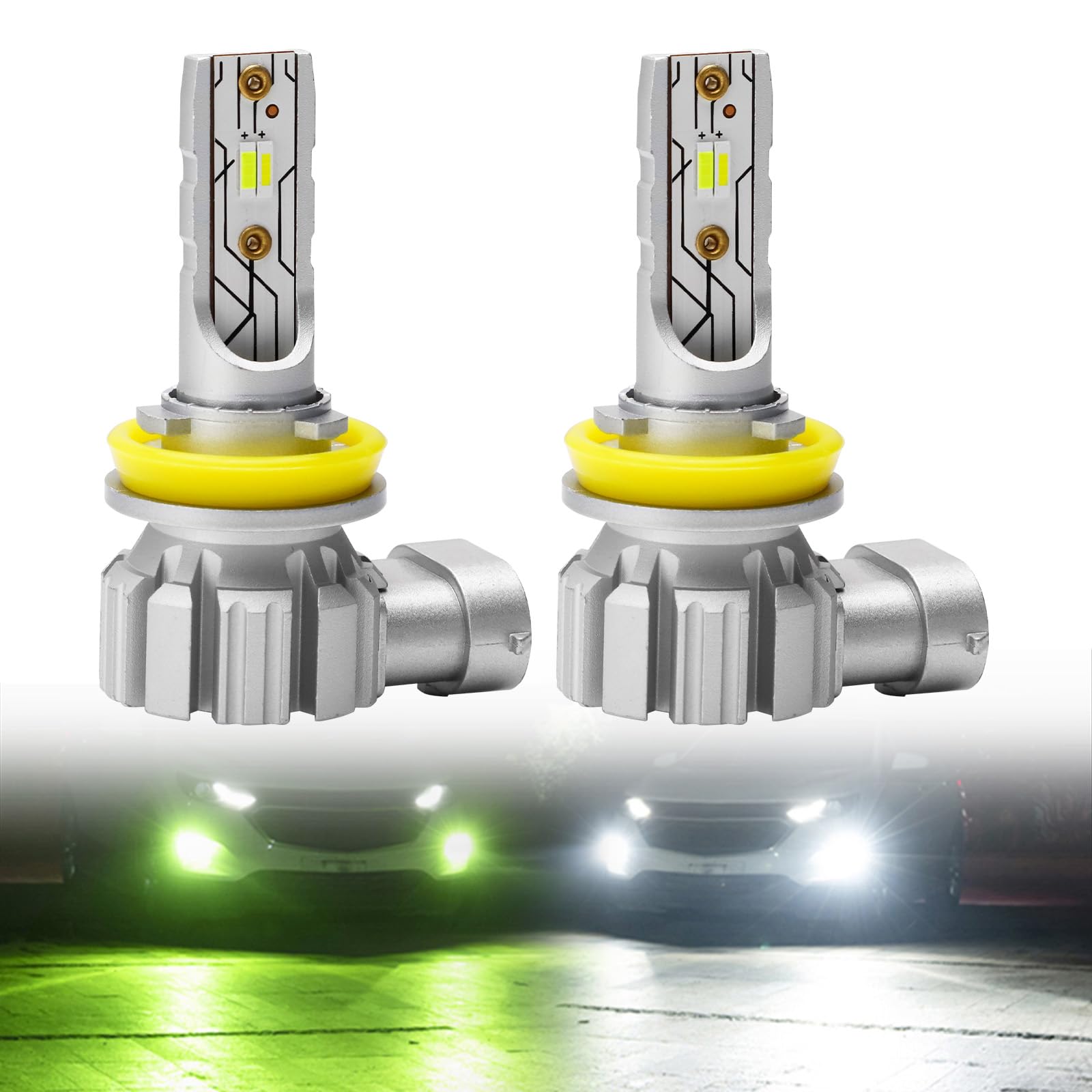 

Catland H11 LED Fog Lamp, White, Lemon Yellow, H8, H9, H16, 2 Colors, Fog H8 H11 H16 (JP) жёлтый