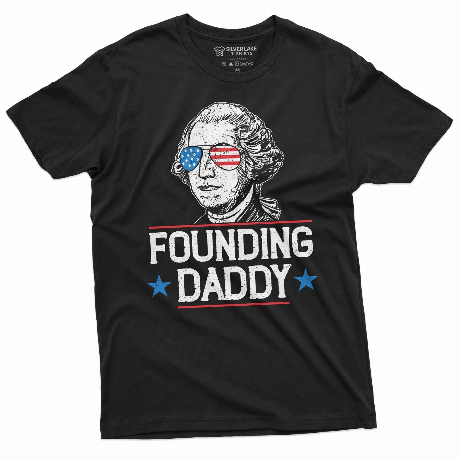Funny 4th of July Founding daddy George Washington shirt Patriotic USA Flag tee XXXL