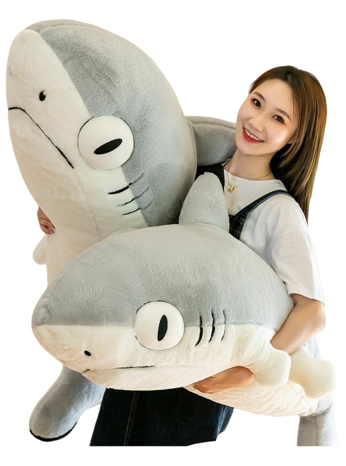 Haiyunhome Shark Body Pillow Plush Toy 70cm Large Cute Fluffy Nap Pillow Washable Gift for Girlfriend Side Sleeping