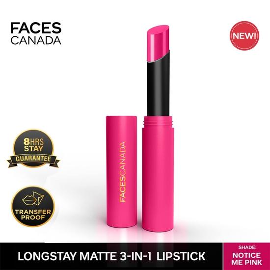 FACESCANADA Long Stay 3-in-1 Matter Lippenstift – Notice Me Pink 06, 2 g