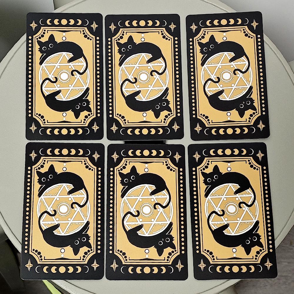 Entzückendes Katzen-Tarot-Deck 78 Karten Deck Schwarz - 10,3*6cm