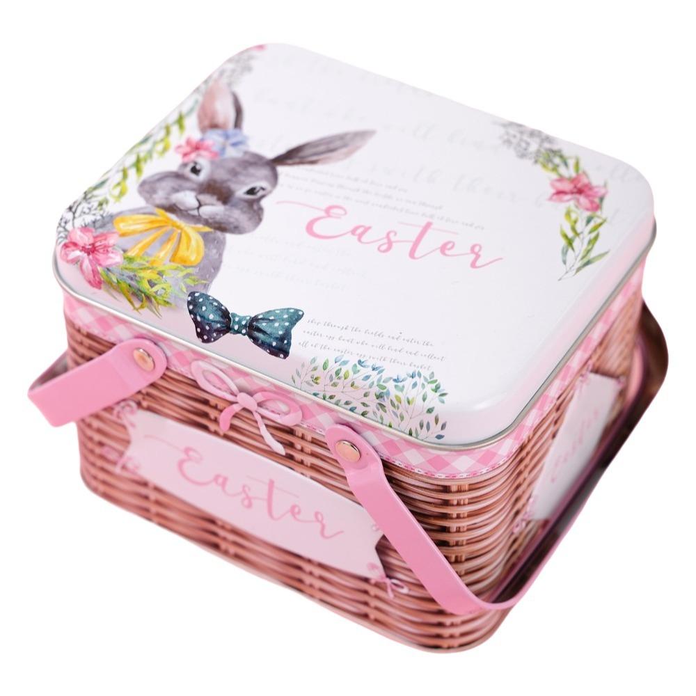 Sealing Easter Gift Boxes Cartoon Bunny Pattern Easter Boxes Easter Metal Tin Box  Boys and Girls