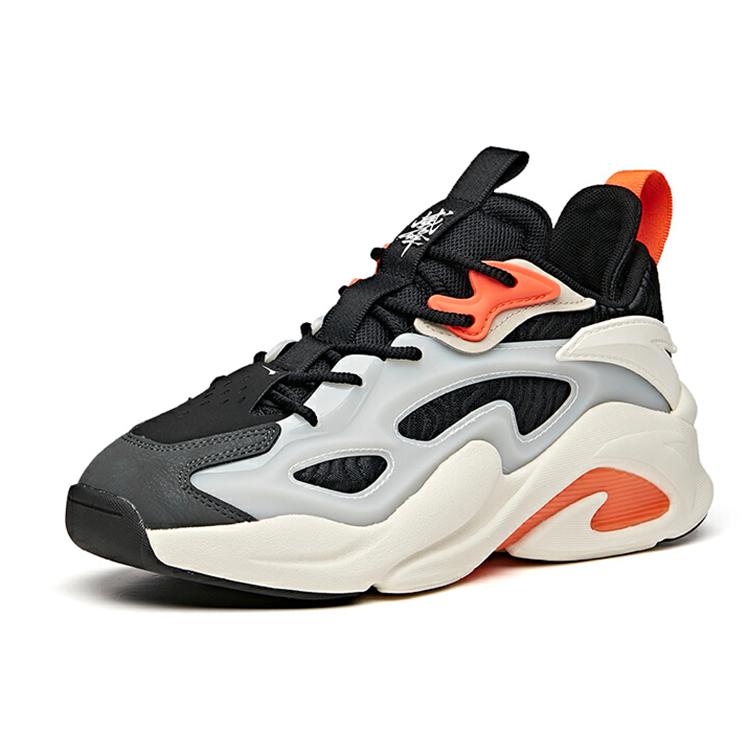 ANTA Bastard Chunky Sneakers Men's Low top Black/White/Orange 112048081-1