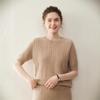 2026 Spring/Summer Women's Pure Cashmere Short Sleeve Round Neck Cable Knit Sweater Pullover Top