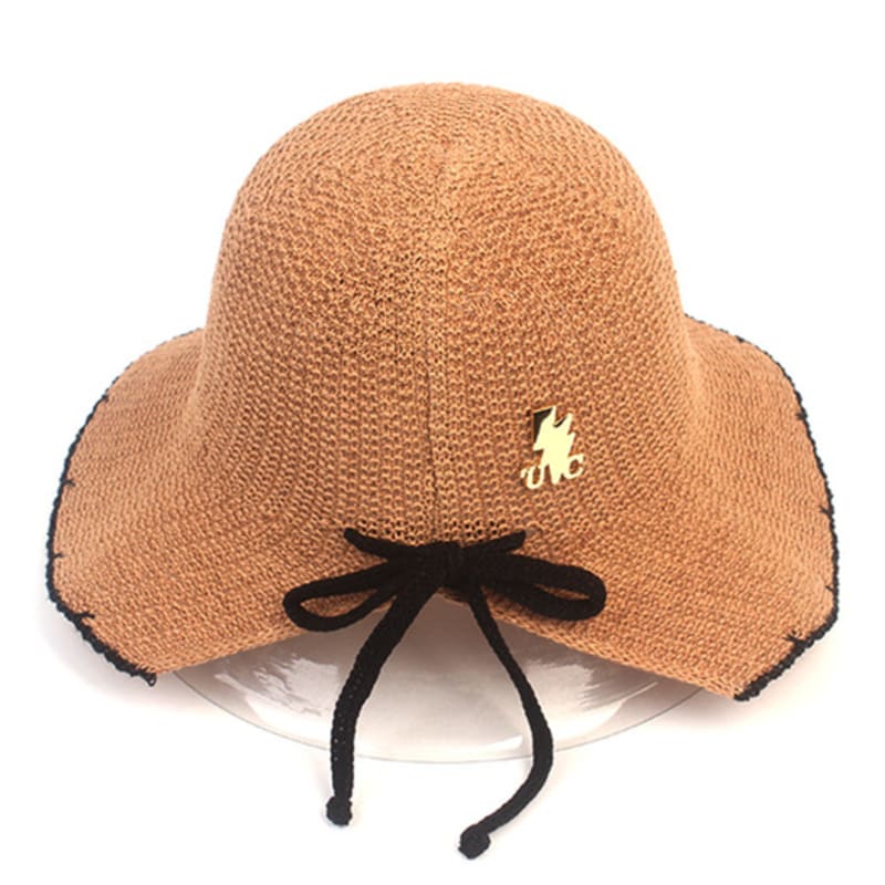Universelle Chemie Sommer Beige Offener Rücken Langer Eimerhut