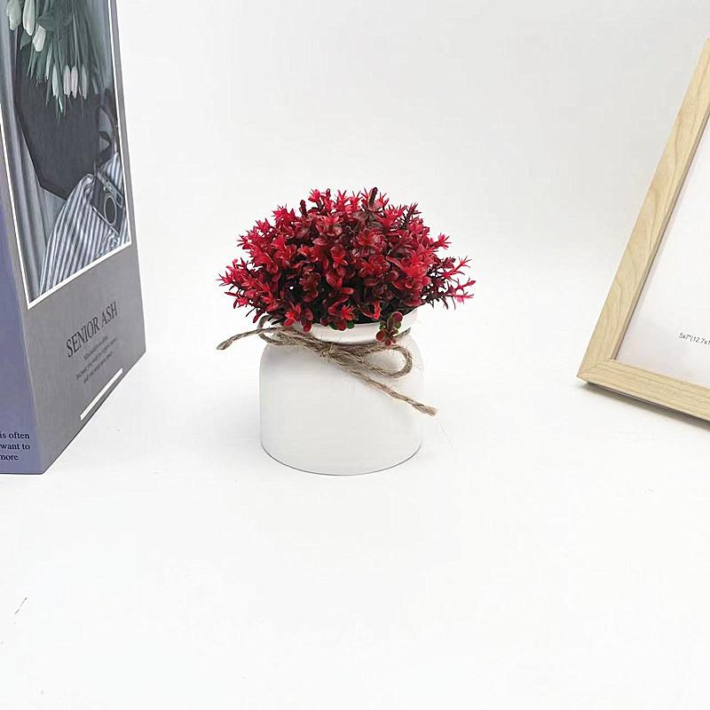 Kunststoff Veronicastrum Caulopterum Blumentopf mit Seil Schmetterlingsbindung für Heimdekoration und Gartendekoration