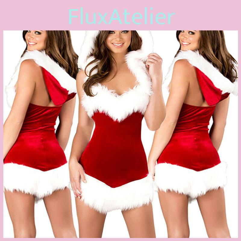 Sexy Women Santa Christmas Costume Fancy Dress Xmas Office Party Outfit Cosplay