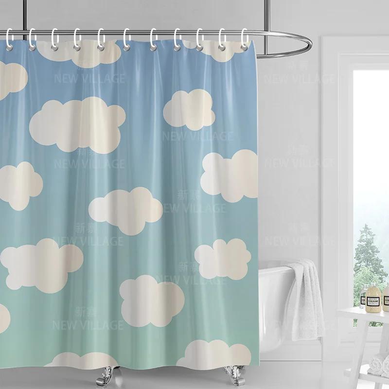 Home decoration shower curtains bathroom waterproof curtain fabric Living Room Modern Nordic Modern geometric pattern simple
