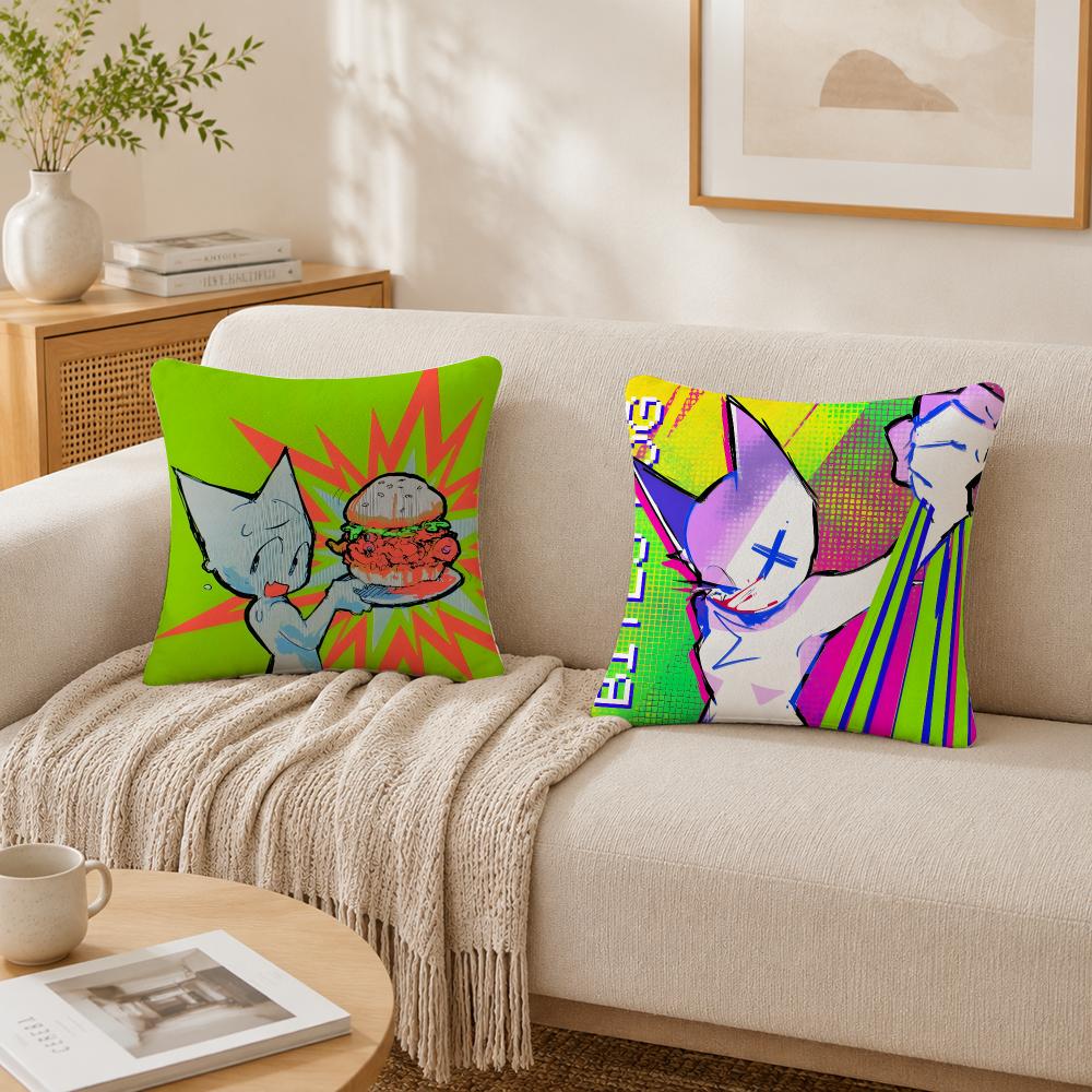 Music Band Ffemtanyl Cushion Cover Plush Decorative Pillow Case With Hidden Zipper Cutecore Room Decor For Home