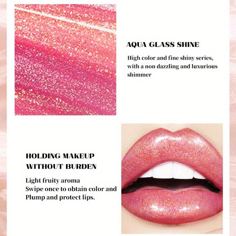 Chameleon Lip Glaze Lip Gloss Eyeshadow, Face Highlight Moisturising Diamond Shimmer Liquid Lipstick, Aurora Dazzle Lip Gloss for Party Daily Makeup