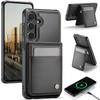 Custodia Portafoglio Magnetica 2 in 1 Staccabile per Samsung Galaxy S25 S24 Ultra con Porta Carte, Supporto Pieghevole Magnetico, Scomparti per Carte di Credito