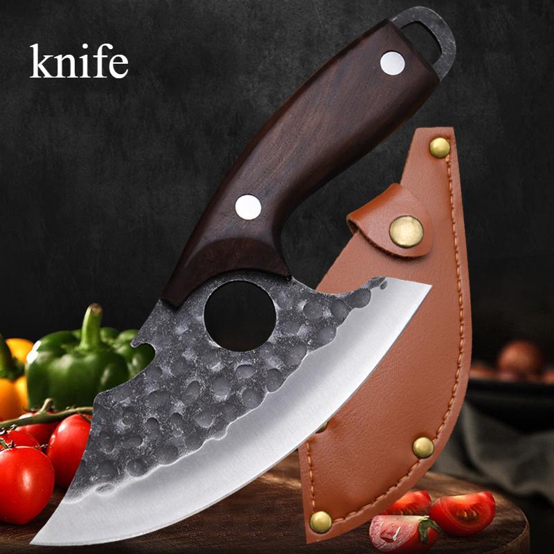 Wielofunkcyjny Nóż do Patroszenia ze Stali Nierdzewnej Mięso Mały Scimitar Przenośny Nóż Pierścieniowy Nóż do Ryb Specjalny Nóż do Grillowania