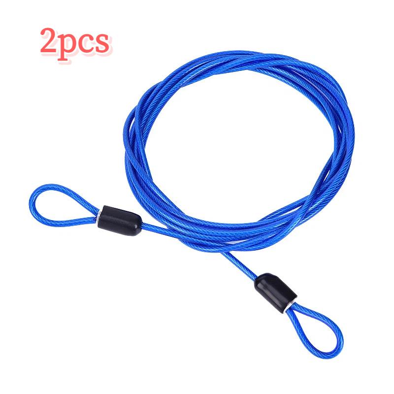 2 Meters Bike Security Double Loop Cable Strong Braided Steel For Bike Bicycle Motorcycles Chain Lock Useful Anti-theft