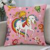 Cartoon Rainbow Brite Cushion Cover Cushion Covers Natural Linen Breathable Sofa Bedroom Decor Pillowcase
